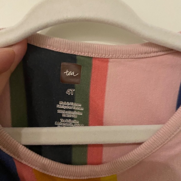 Tea Collection Multicolored Stripe Long Sleeved Dress, Size 4T - Picture 3 of 4